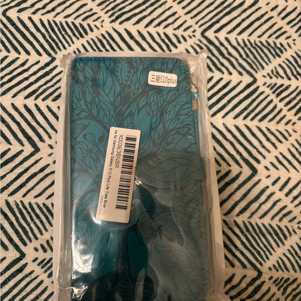Source Unknown Teal Leaf Design Phone Case for Samsung Galaxy S10 Plus